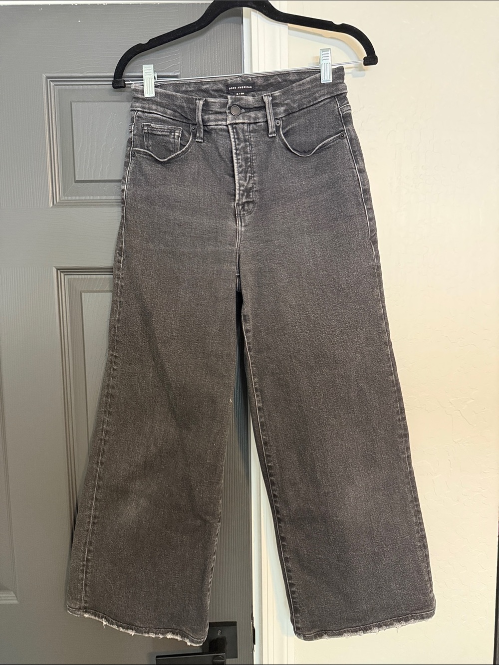 Good American Crop wide leg palazzo 6 / 28 black wash